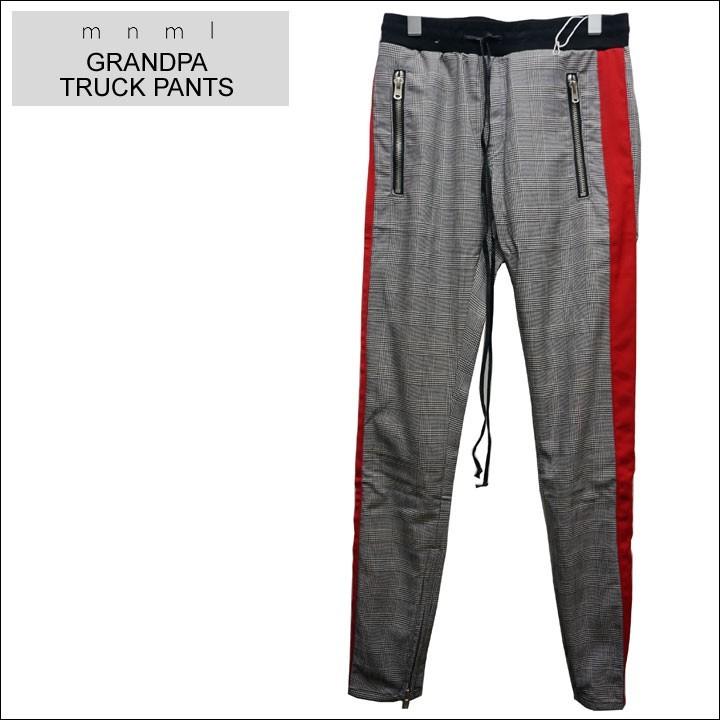 MNML ミニマル チェックパンツ ラインパンツ GRANDPA TRACK PANTS