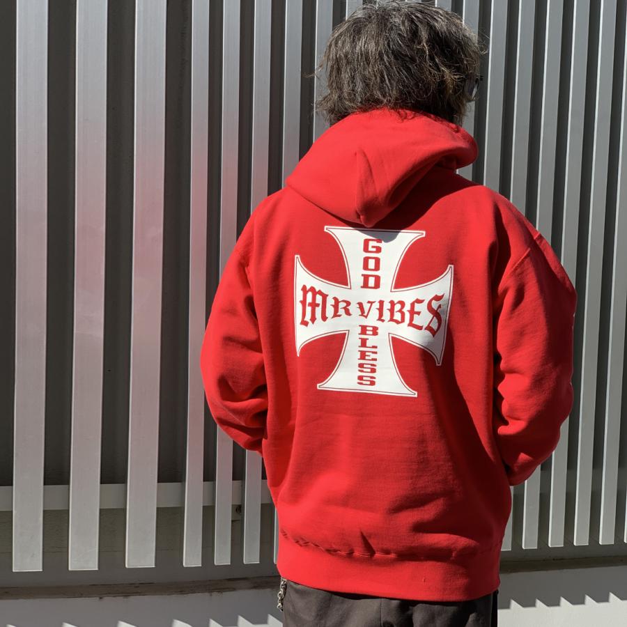 MRV by Mr.vibes パーカー フーディー IRON CROSS P/O HOODIE