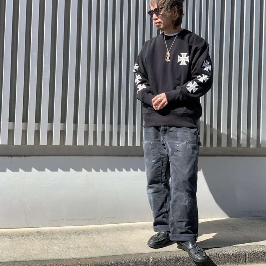 MRV by Mr.vibes 13.5oz クルースウェット IRON CROSS CREWNECK SWEAT