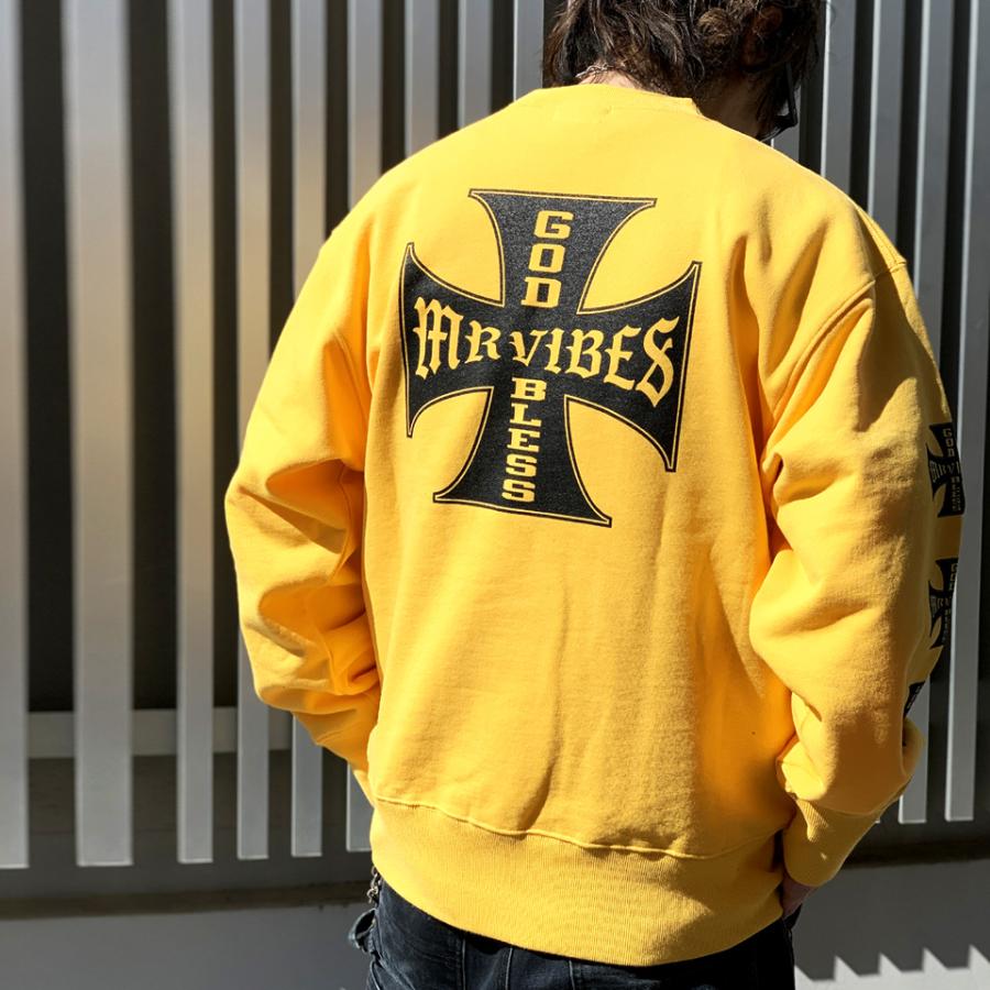 MRV by Mr.vibes 13.5oz クルースウェット IRON CROSS CREWNECK SWEAT