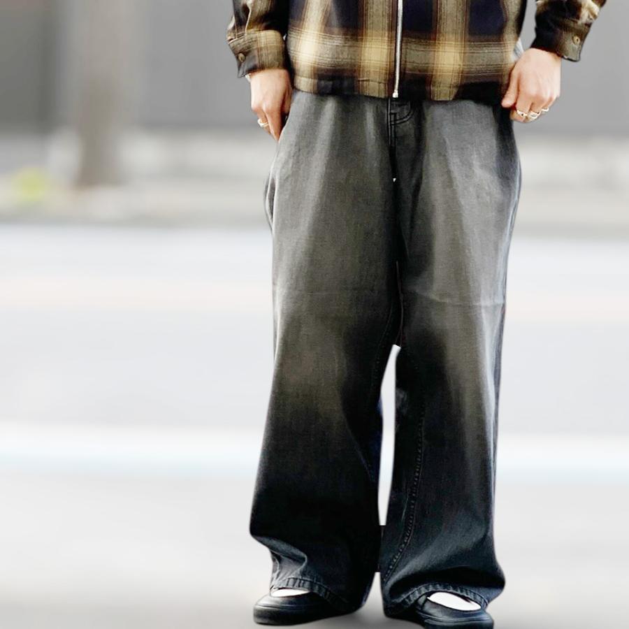 Notdyed Super baggy denimスーパーバギーデニム 黒 ネオブルー NEO BLUE バギーパンツ SUPER BAGGY JEANS デニム DENIM