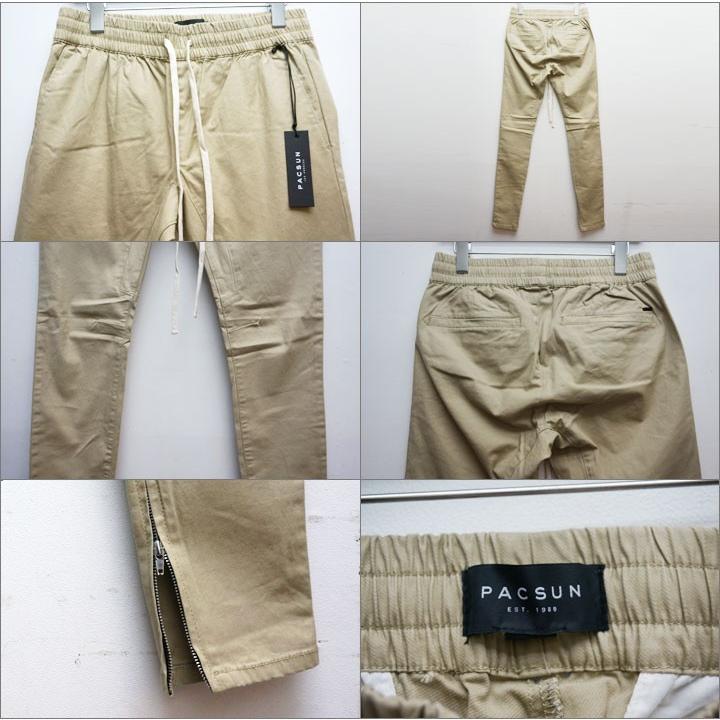 PACSUN ドロップ スキニー サイドストライプ  デニム ジョガーパンツ PAC SUN パックサン サイドジップジョガーパンツ SIDE ZIP SKINNY