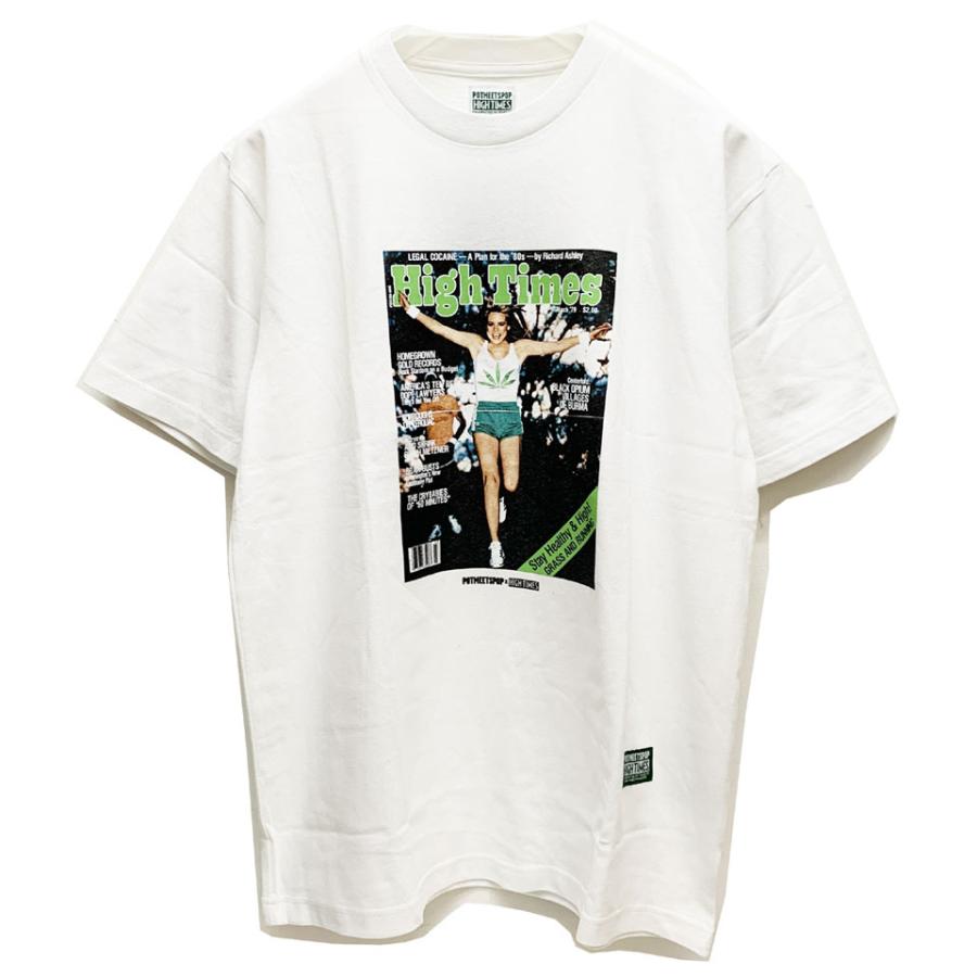 全2色 ポットミーツポップ POT MEETS POP Tシャツ PMP × HIGH TIMES GRASS & RUNNING S/S TEE ハイタイムズ ホワイト ブラック 白 黒 WHITE BLACK｜mr-vibes｜08