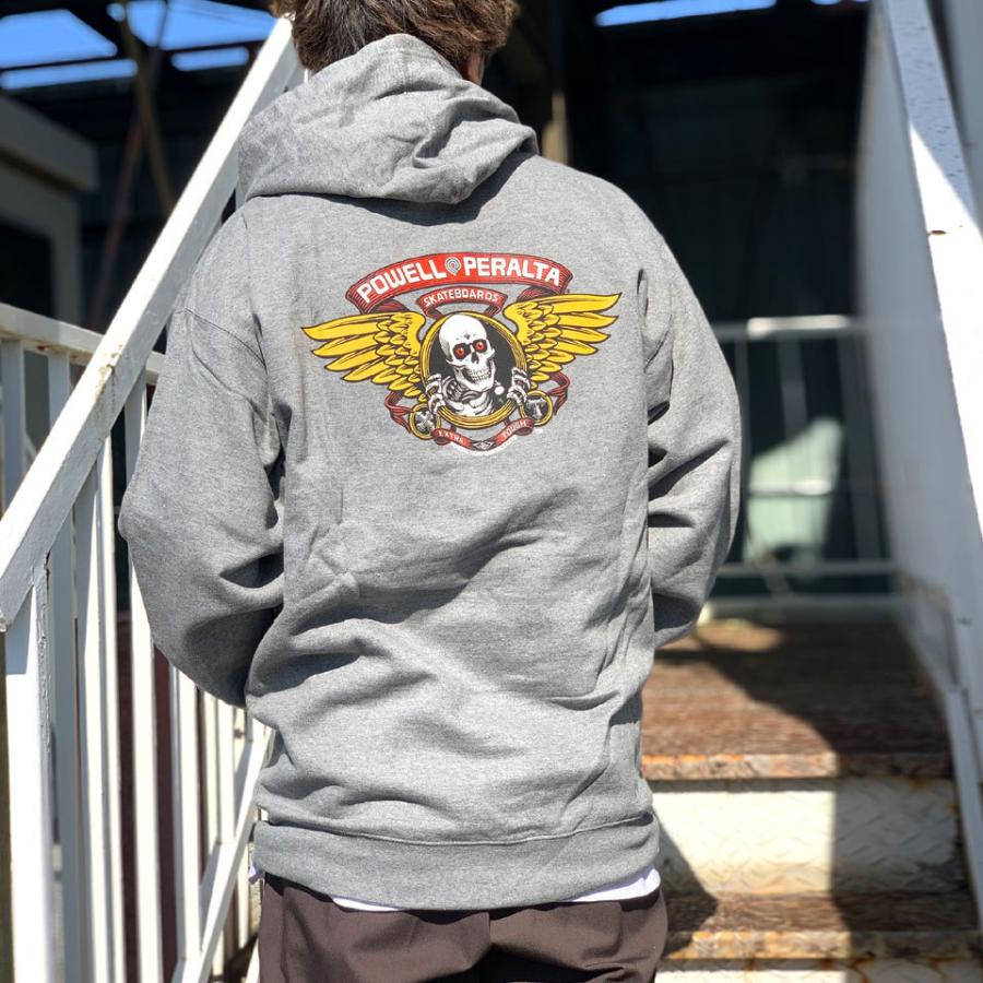 全2色 パウエルペラルタ POWELL PERALTA パーカー フーディー WINGED RIPPER P/O HOODIE スウェット ブラック ガンメタルヘザーグレー 黒 灰色｜mr-vibes