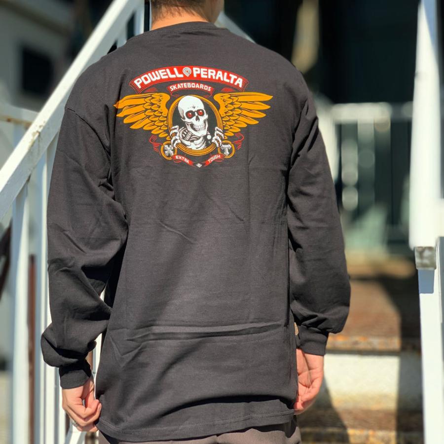 全3色 パウエルペラルタ POWELL PERALTA ロンT Tシャツ WINGED RIPPER L/S Tee ホワイト ブラック オリーブ リッパー｜mr-vibes