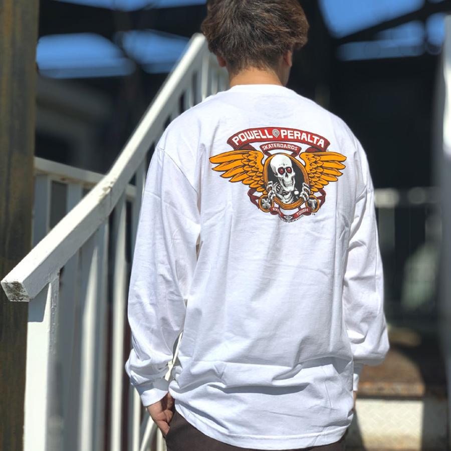 全3色 パウエルペラルタ POWELL PERALTA ロンT Tシャツ WINGED RIPPER L/S Tee ホワイト ブラック オリーブ リッパー｜mr-vibes｜06