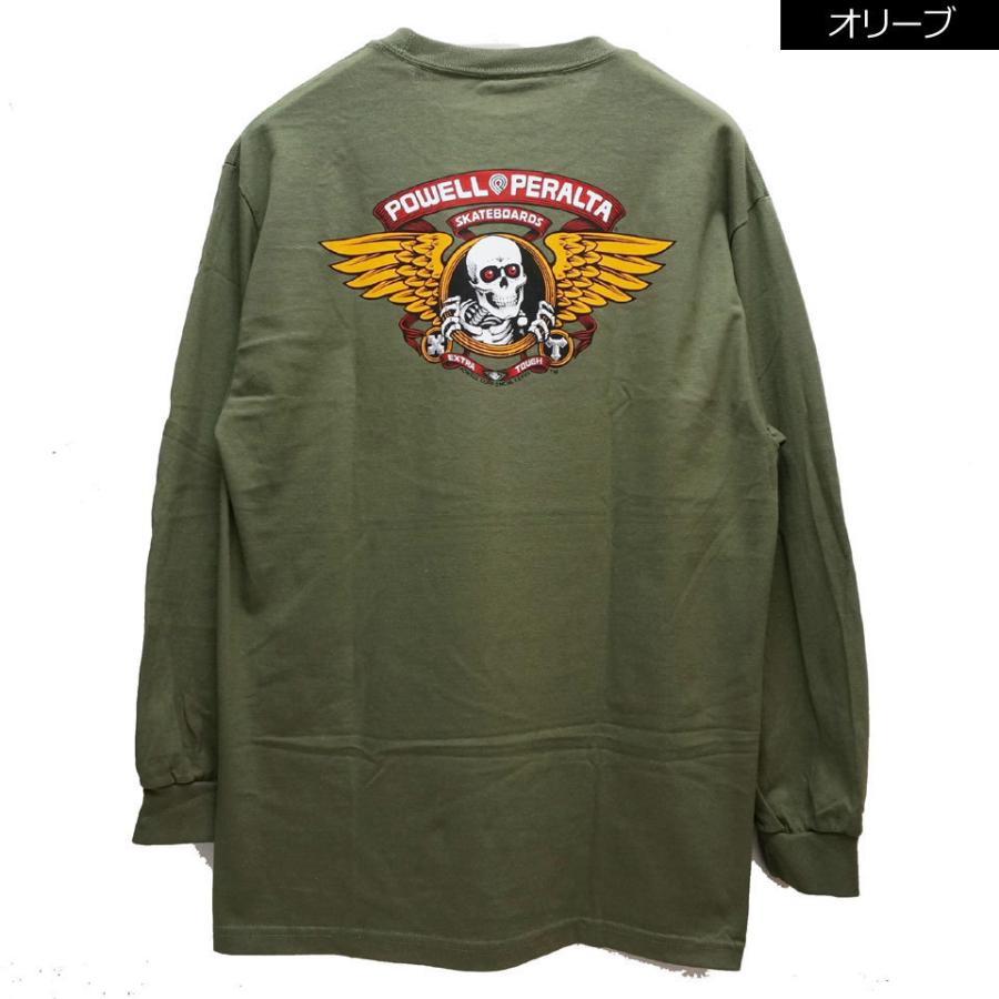 全3色 パウエルペラルタ POWELL PERALTA ロンT Tシャツ WINGED RIPPER L/S Tee ホワイト ブラック オリーブ リッパー｜mr-vibes｜12