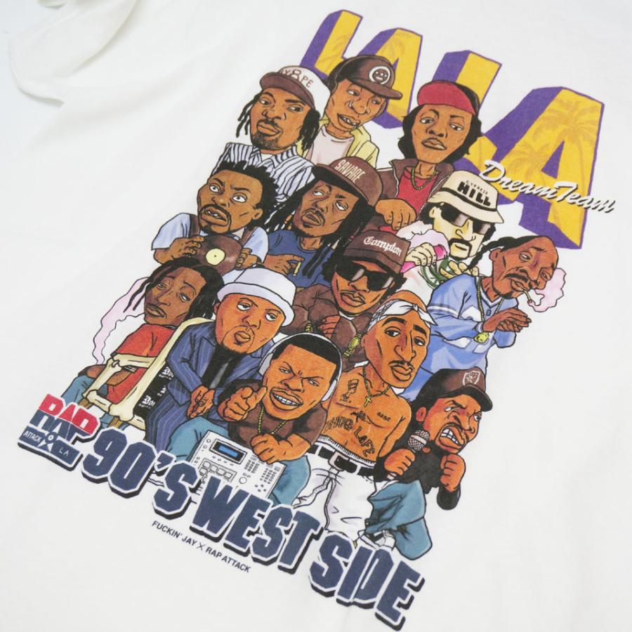 全3色 ラップアタック RAP ATTACK Tシャツ LA LA S/S Tee ロサンゼルス 西海岸 ラップTシャツ ホワイト 白 WHITE ブラック 黒 BLACK パープル 紫｜mr-vibes｜10