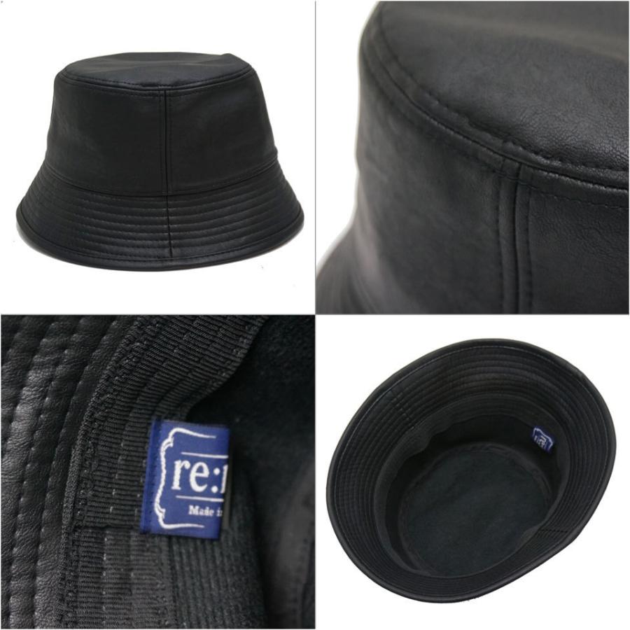 リニュー RE:NEW PUレザーバケットハット VEGAN BUCKET HAT バケット