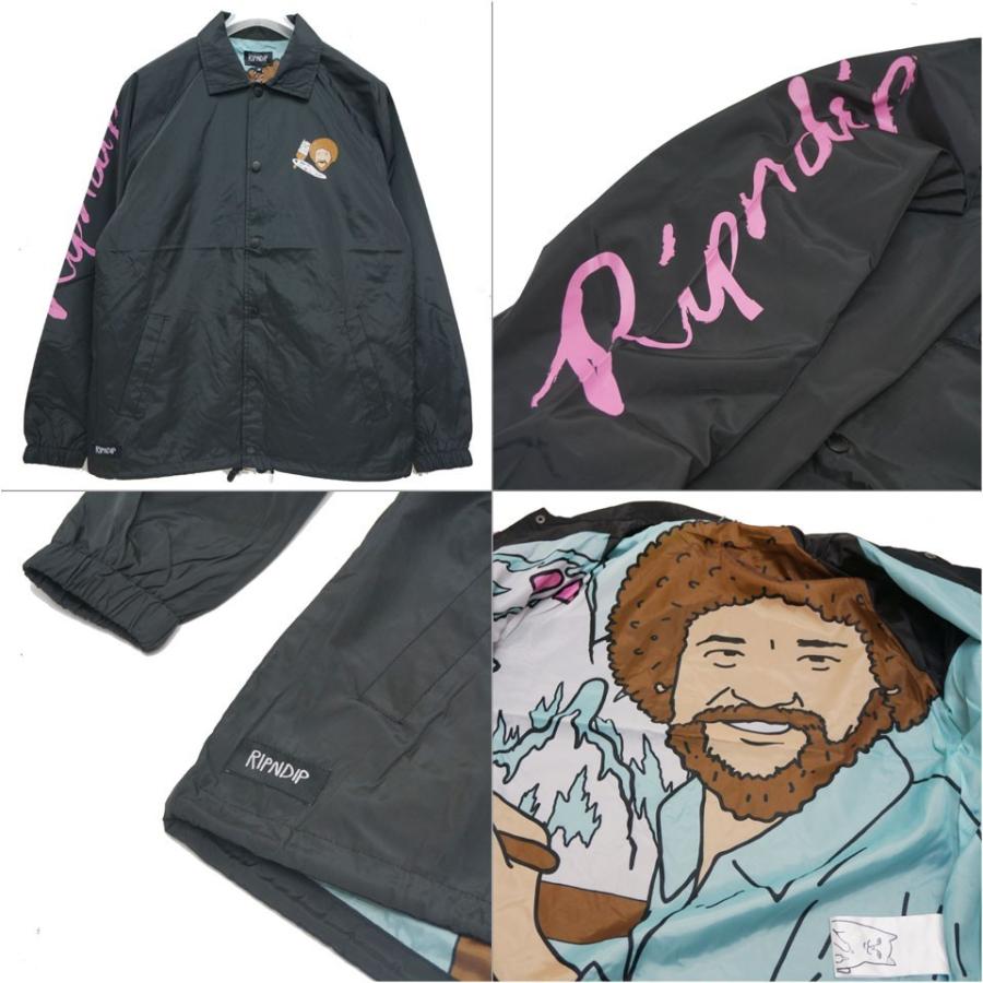 リップンディップ RIPNDIP コーチジャケット BEAUTIFUL MOUNTAIN COACHES JACKET ネコ 猫 ブラック 黒  BLACK