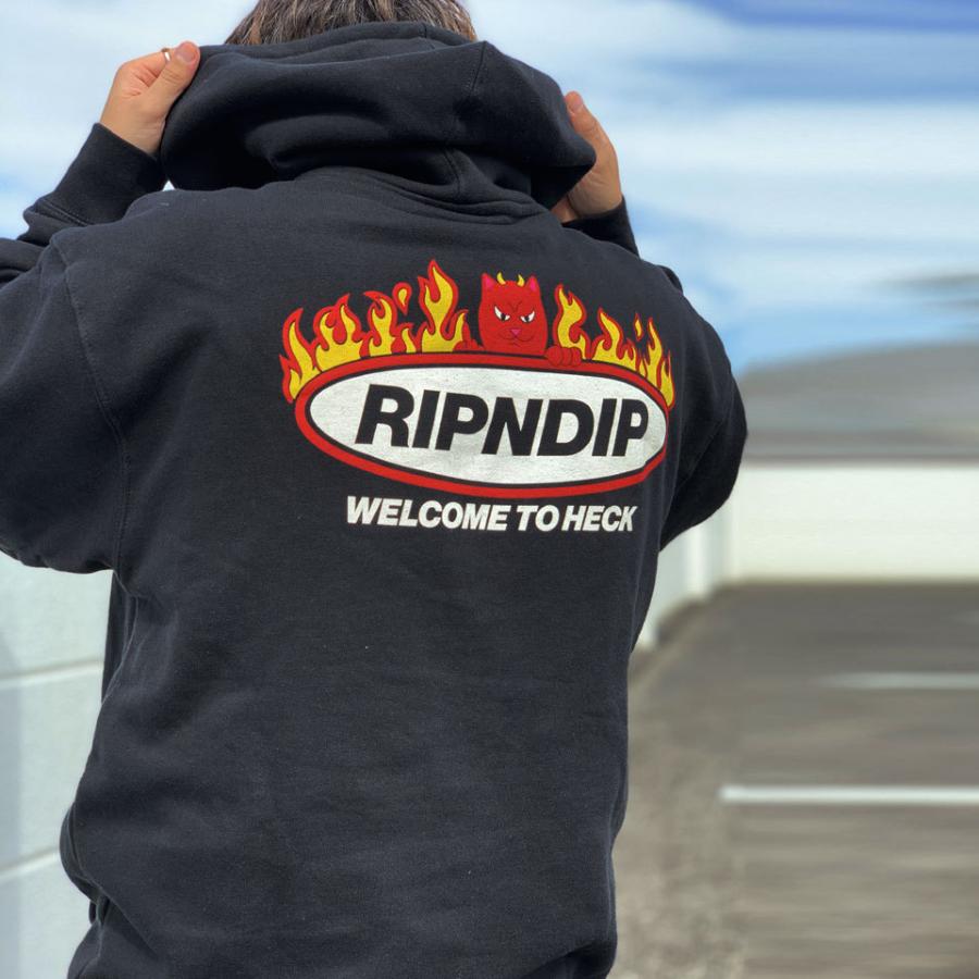 関税込み♪【RIPNDIP】Burn In Heck ロゴ パーカー☆フーディ