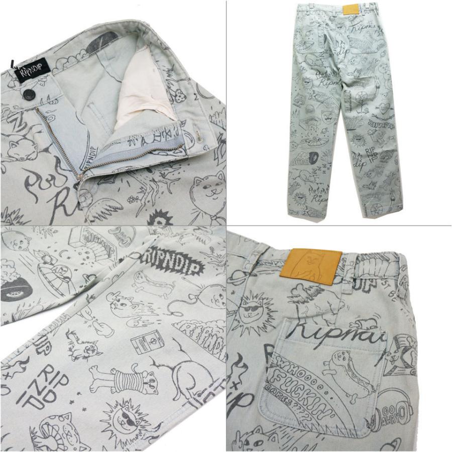 Ripndip リップンディップ シャーピー デニム 上下 セットアップ 即完売 RIPNDIP（リップンディップ） デニムパンツ SHARPIE DENIM PANTS 総柄