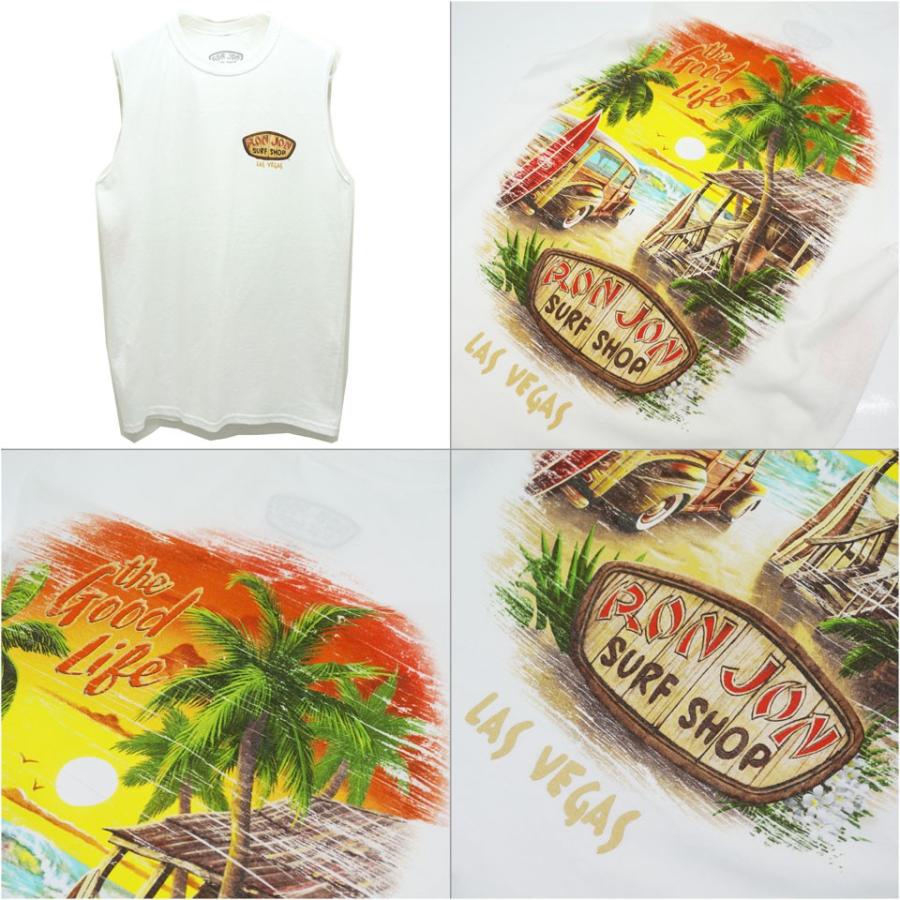 古着　RON JON SURF SHOP ロンジョン タンクトップ L 白　短丈 ロンジョン RON JON SURF SHOP タンクトップ ノースリーブT