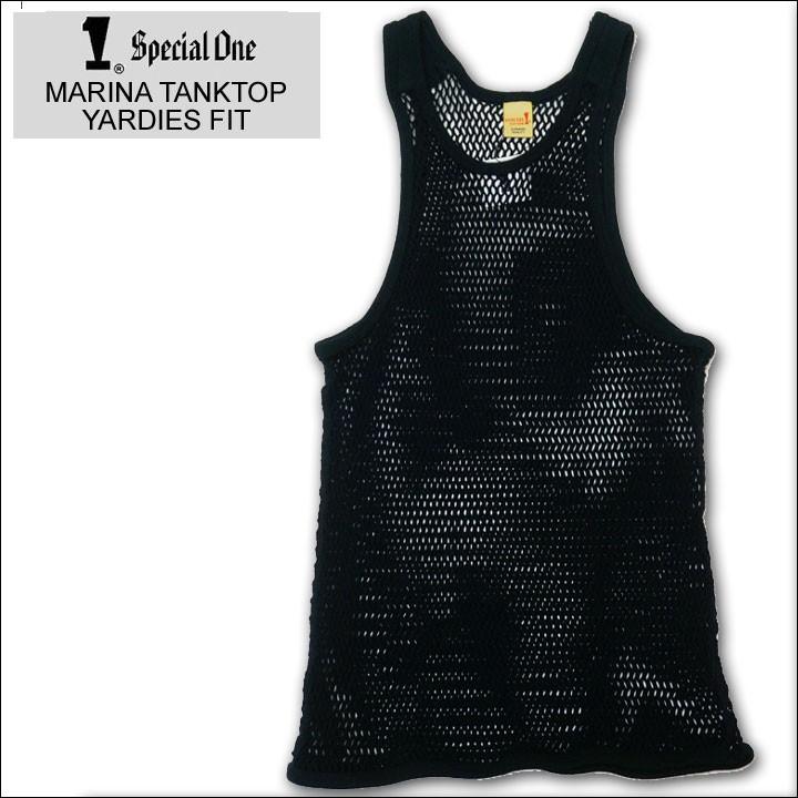 SPECIAL1 スペシャルワン メッシュタンクトップ MARINA MESH TANK TOP YARDIES FIT アミシャツ ブラック 黒 BLACK｜mr-vibes