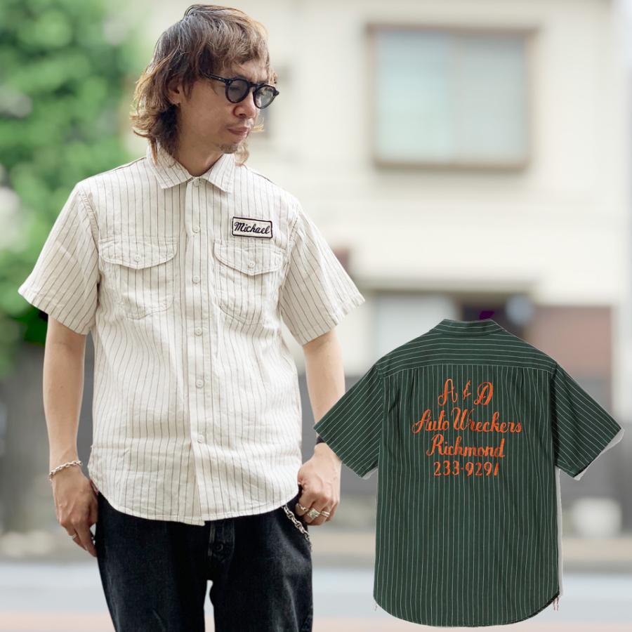 SUGAR CANE 全2色 シュガーケーン 半袖ワークシャツ COKE STRIPE WORK