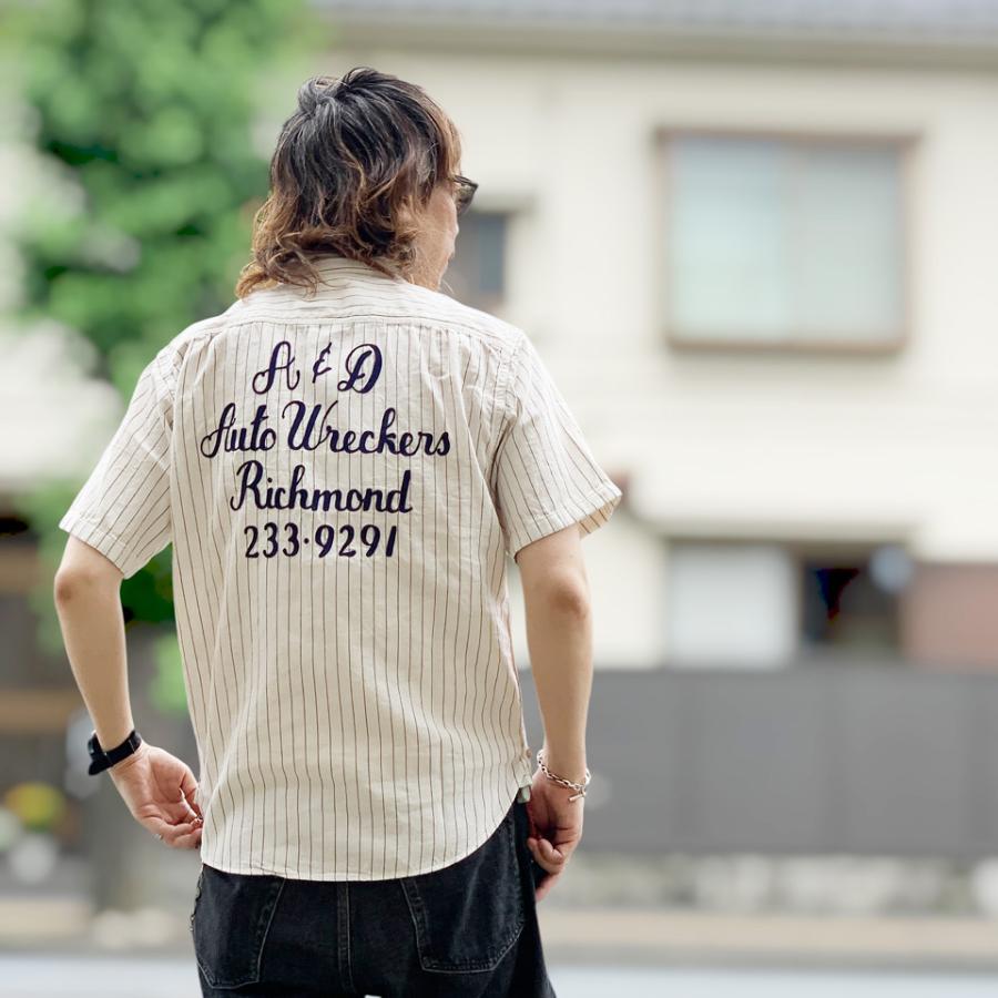 SUGAR CANE 全2色 シュガーケーン 半袖ワークシャツ COKE STRIPE WORK