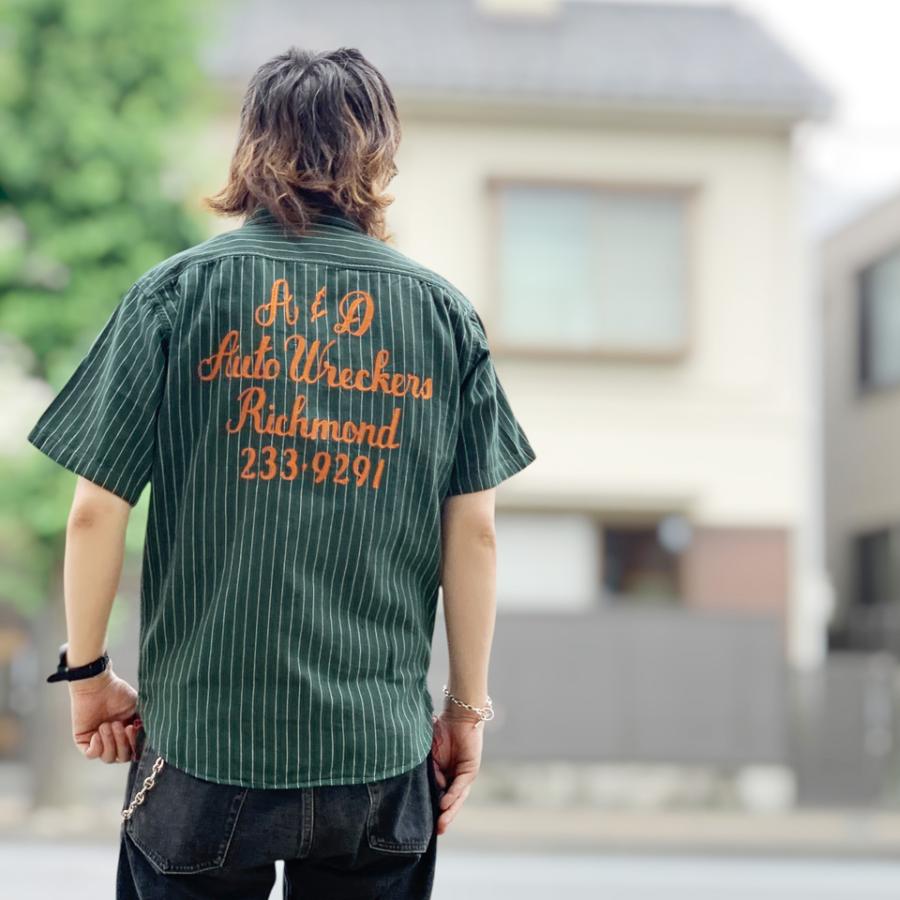 SUGAR CANE 全2色 シュガーケーン 半袖ワークシャツ COKE STRIPE WORK