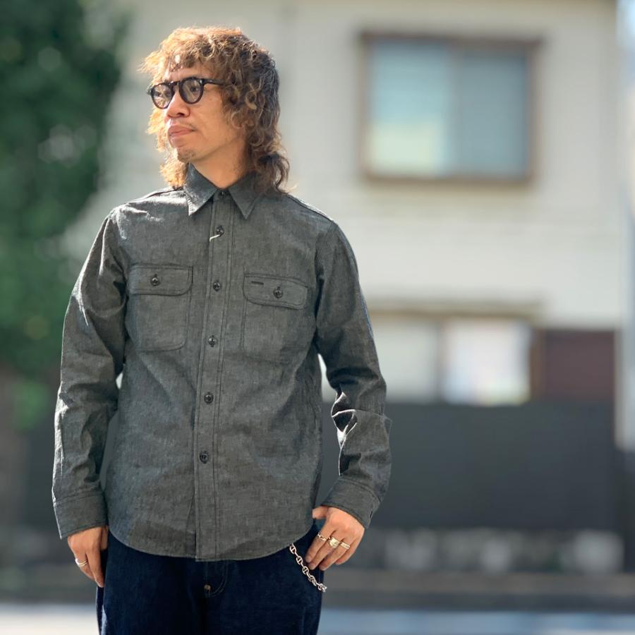 SUGAR CANE シュガーケーン シャンブレーシャツ BLACK CHAMBRAY WORK