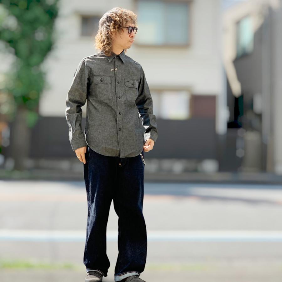 SUGAR CANE シュガーケーン シャンブレーシャツ BLACK CHAMBRAY WORK