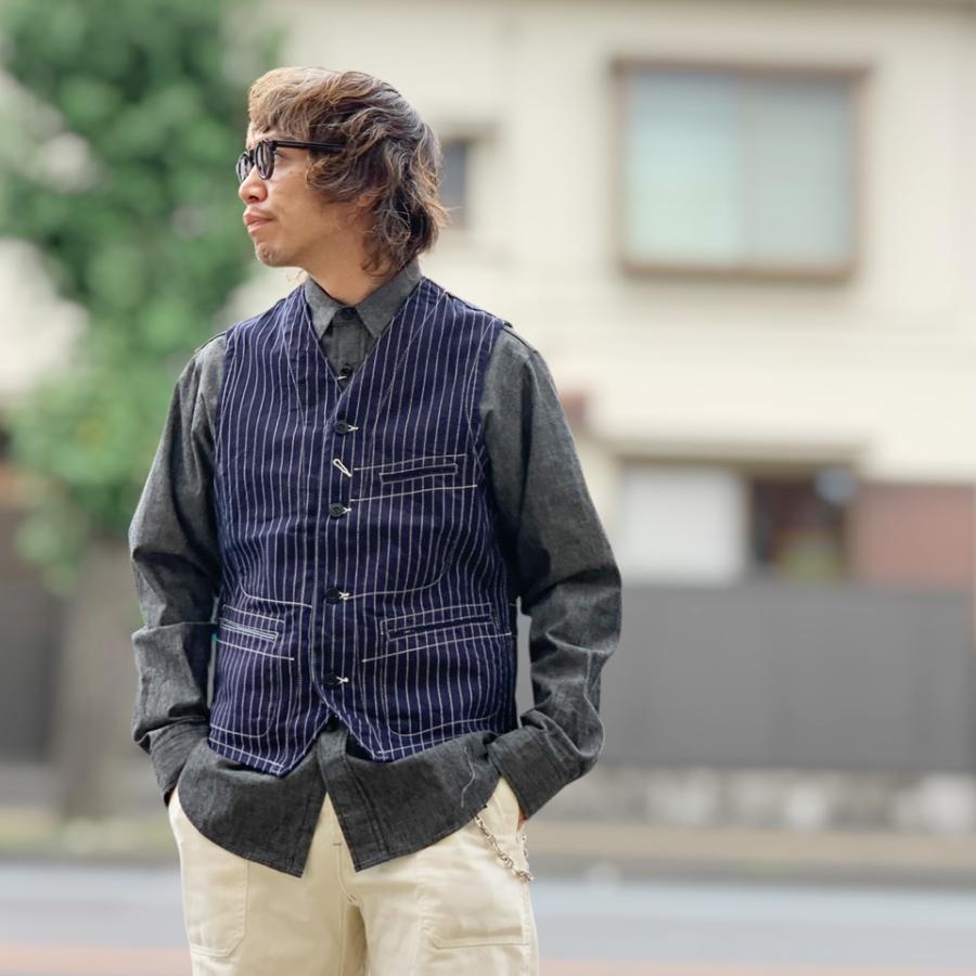 SUGAR CANE シュガーケン　ウォバッシュストライプ　ワークベスト SUGAR CANE シュガーケーン ワークベスト 9oz. WABASH STRIPE WORK