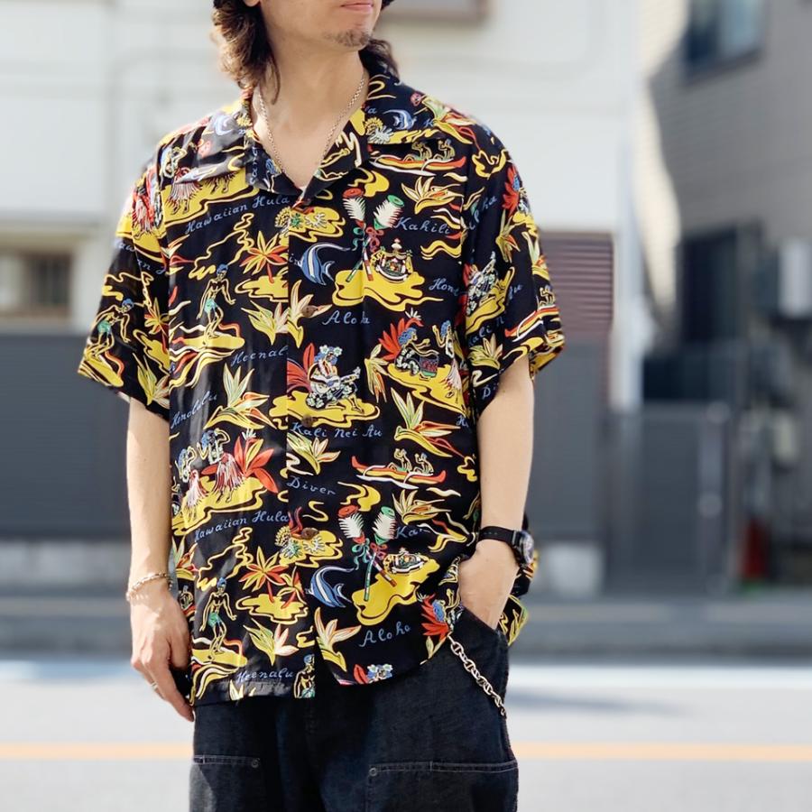 SUN SURF/サンサーフ/レーヨン/アロハシャツ/ブラック/黒 SUN SURF サンサーフ アロハシャツ ハワイアンシャツ RAYON