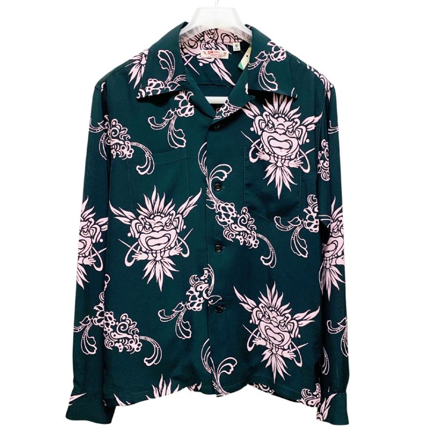 サンサーフ SS26384　長袖アロハ　L　レーヨン+コットン　東洋 SUN SURF サンサーフ アロハシャツ ハワイアンシャツ HAWAIIAN RAYON L
