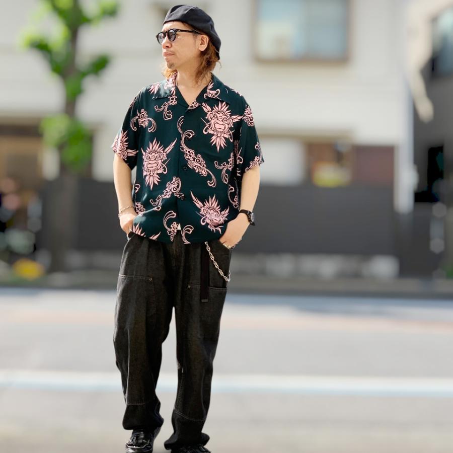 SUN SURF アロハシャツ 黒 レーヨン SUN SURF サンサーフ アロハシャツ ハワイアンシャツ RAYON HAWAIIAN