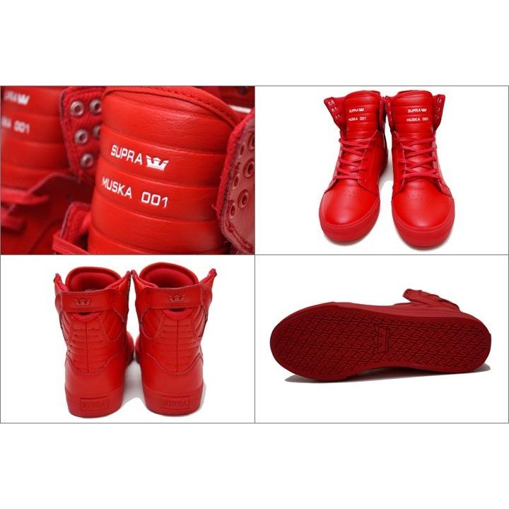 SUPRA レザーハイカット レッド スープラ SUPRA スニーカー ハイカット 赤 レッド /EK メンズ