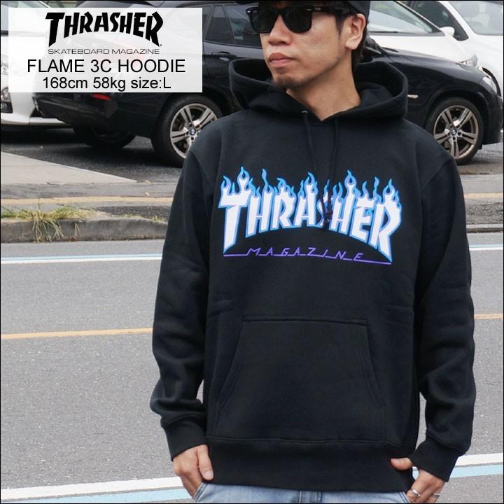 00s THRASHER スラッシャー フレイムロゴ フーディー ブラック XL s-l400.jpg