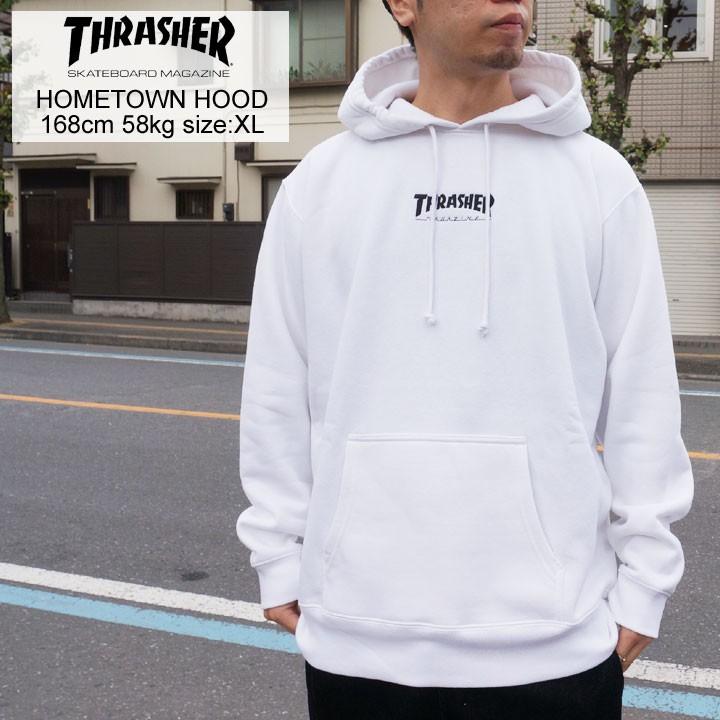 THRASHER スラッシャー パーカー HOMETOWN P/O HOOD ホワイト 白