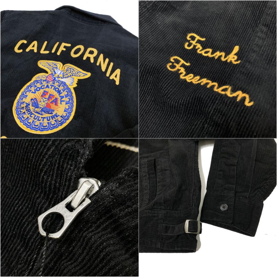 70s FFAジャケットCalifornia ヴィンテージ コーデュロイ 古着 70s 「WISCONSIN」 豪華 チェーン 太畝 コーデュロイ FFA