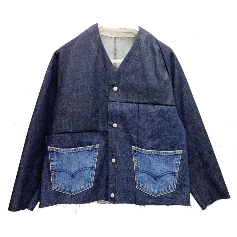 新品【THRIFTY LOOK】DENIM REMAKE JACKET リジット スリフティルック THRIFTY LOOK デニムエンジニアジャケット