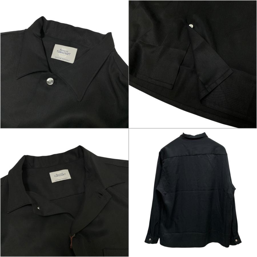 TOWNCRAFT（タウンクラフト） 長袖シャツ 60S BLACK SOLID SHIRT MADE