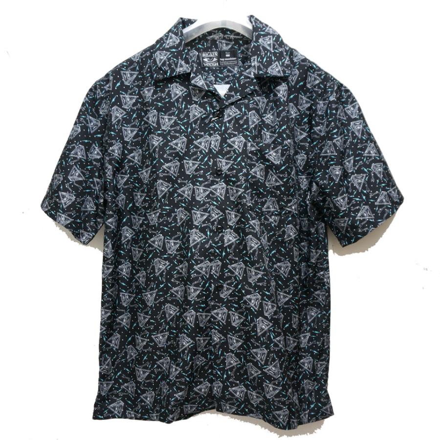 SALE セール トイマシーン TOY MACHINE 半袖シャツ PYRAMID SECT ALL OVER SHIRT 総柄 開襟シャツ ブラック TMS20SH31｜mr-vibes｜06