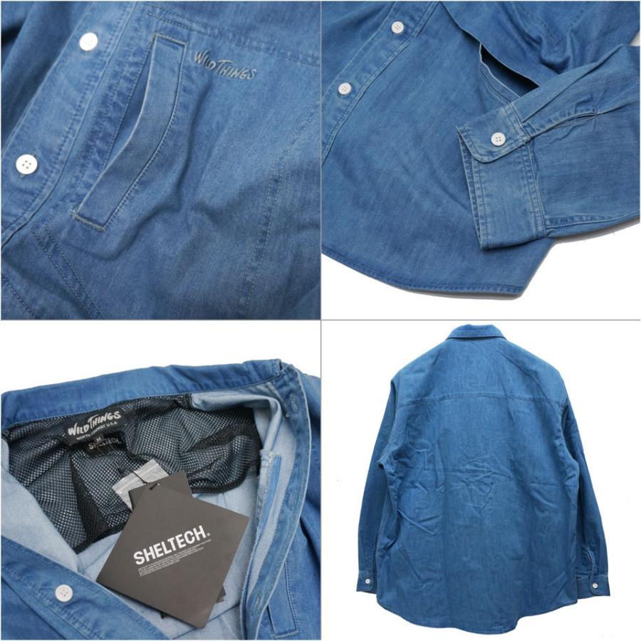 美品　WILD THINGS デニムシャツ ブルー　Lサイズ WILD THINGS ワイルドシングス デニムシャツ SHELTECH DENALI
