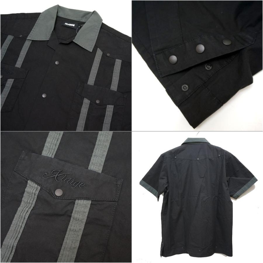 エクストララージ XLARGE 半袖シャツ S/S CUBA SHIRT キューバシャツ 開襟シャツ ブラック 黒 BLACK｜mr-vibes｜06