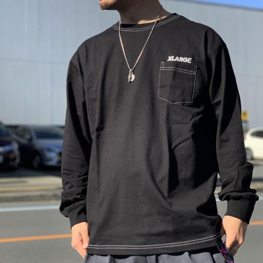 XLARGE LEX着用 ロンT ブラック L XLARGE（エクストラ ラージ） ロンT Tシャツ CONTRAST STITCH L/S Tee