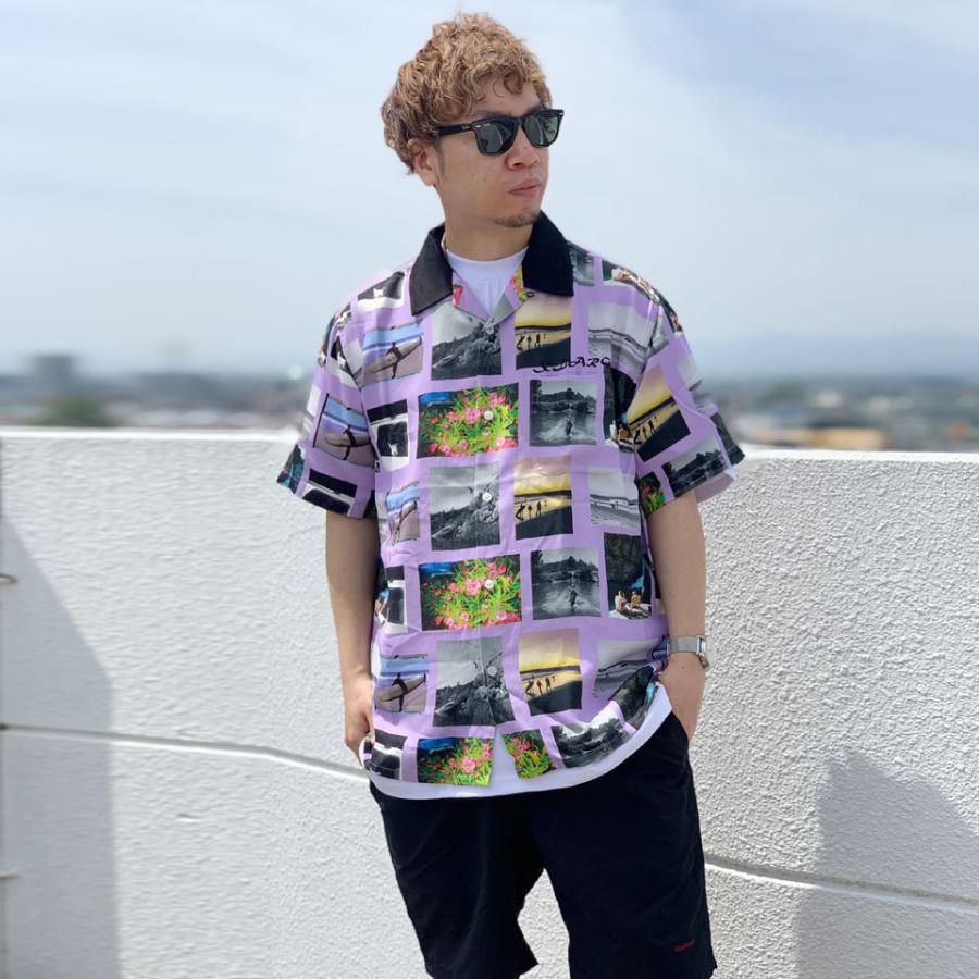 全2色 エクストララージ XLARGE 半袖シャツ アロハシャツ S/S ALLOVER PHOTO PRINT SHIRT 開襟シャツ 総柄 イエロー 黄色 ライトパープル｜mr-vibes｜05