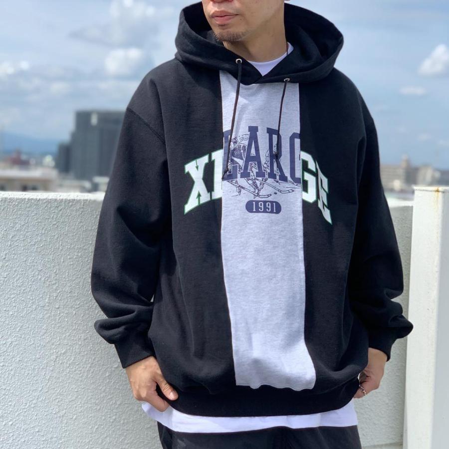 Xla パッチワークパーカー グレー M XLARGE エクストララージ XLARGE 全2色 エクストララージ パーカー PATCHWORK PULLOVER