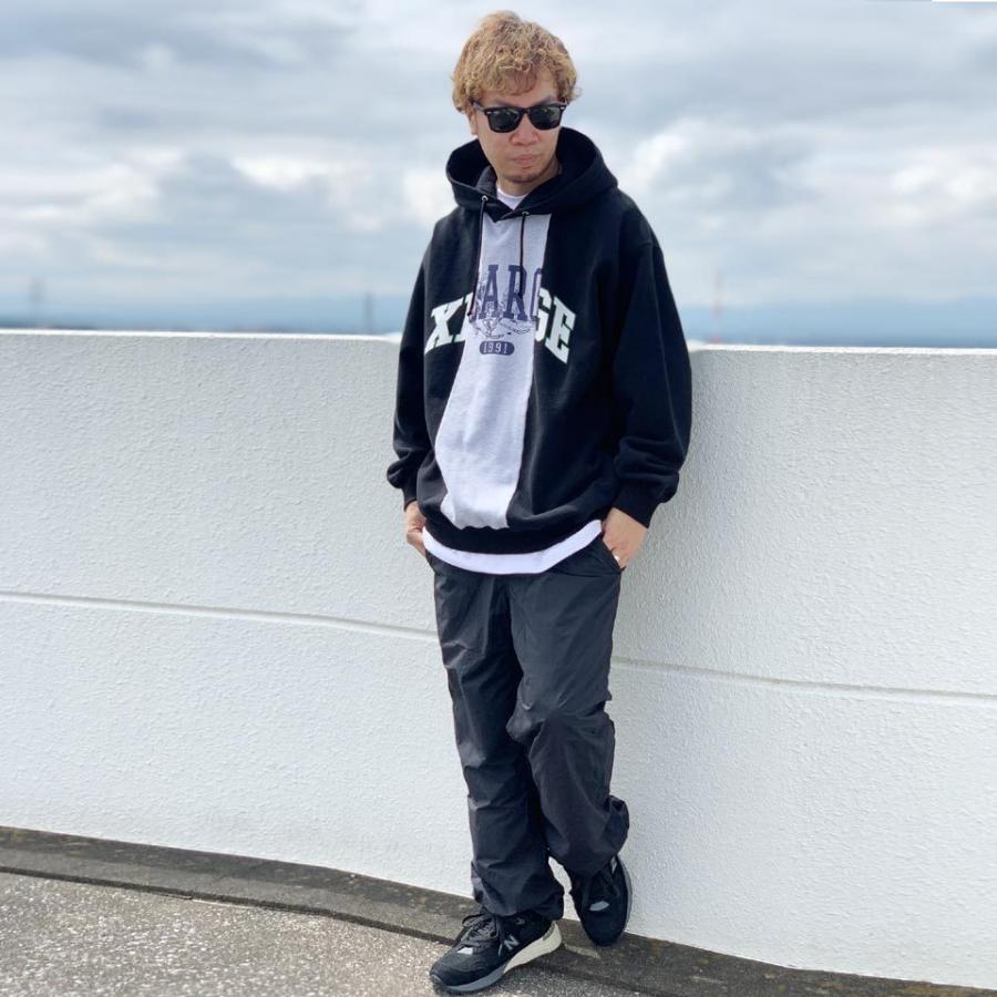 Xla パッチワークパーカー グレー M XLARGE エクストララージ XLARGE 全2色 エクストララージ パーカー PATCHWORK PULLOVER