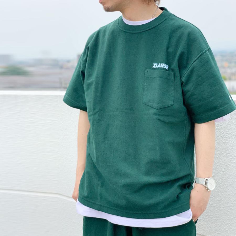 X-LARGE×champion コラボ リバースウィーブ グリーン ビッグ刺繍 XLARGE 全4色 エクストララージ Tシャツ × CHAMPION REVERSE