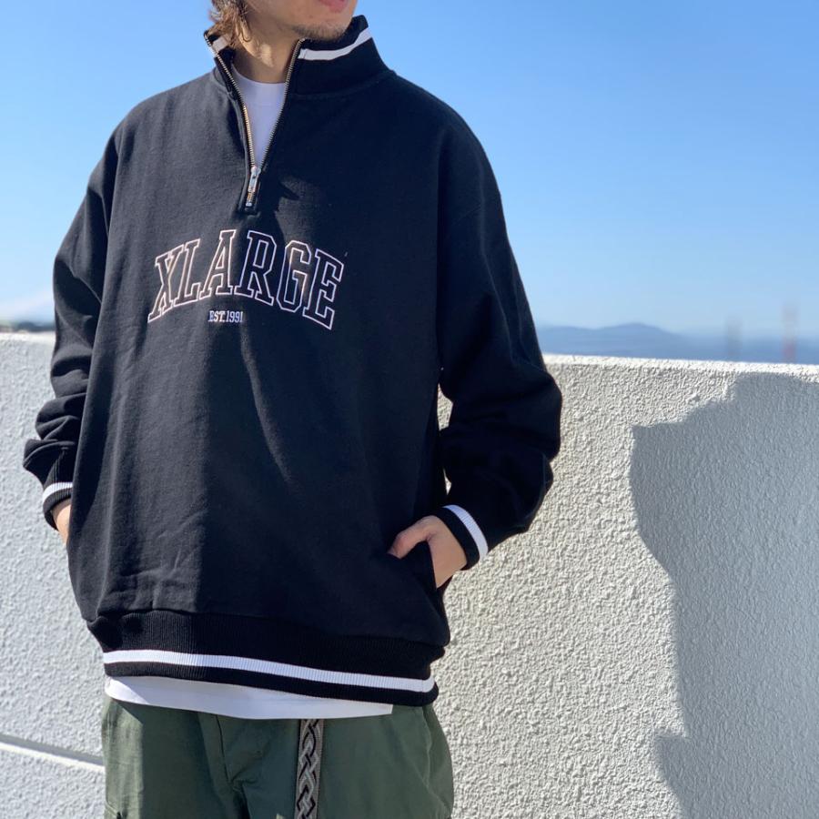 全2色 エクストララージ XLARGE ハーフジップスウェット トレーナー