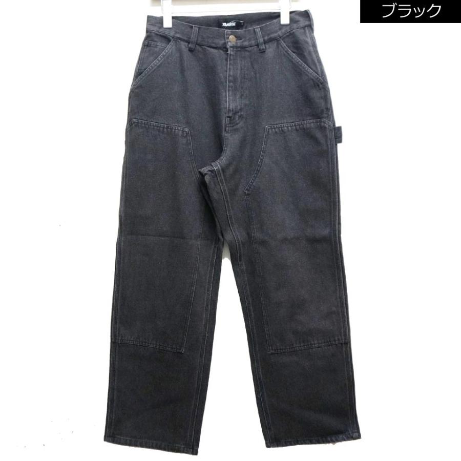 全2色 エクストララージ XLARGE ダブルニー デニムパンツ DOUBLE KNEE WORK PANTS ブラック ライトインディゴ 黒 INDIGO 101231031001｜mr-vibes｜08