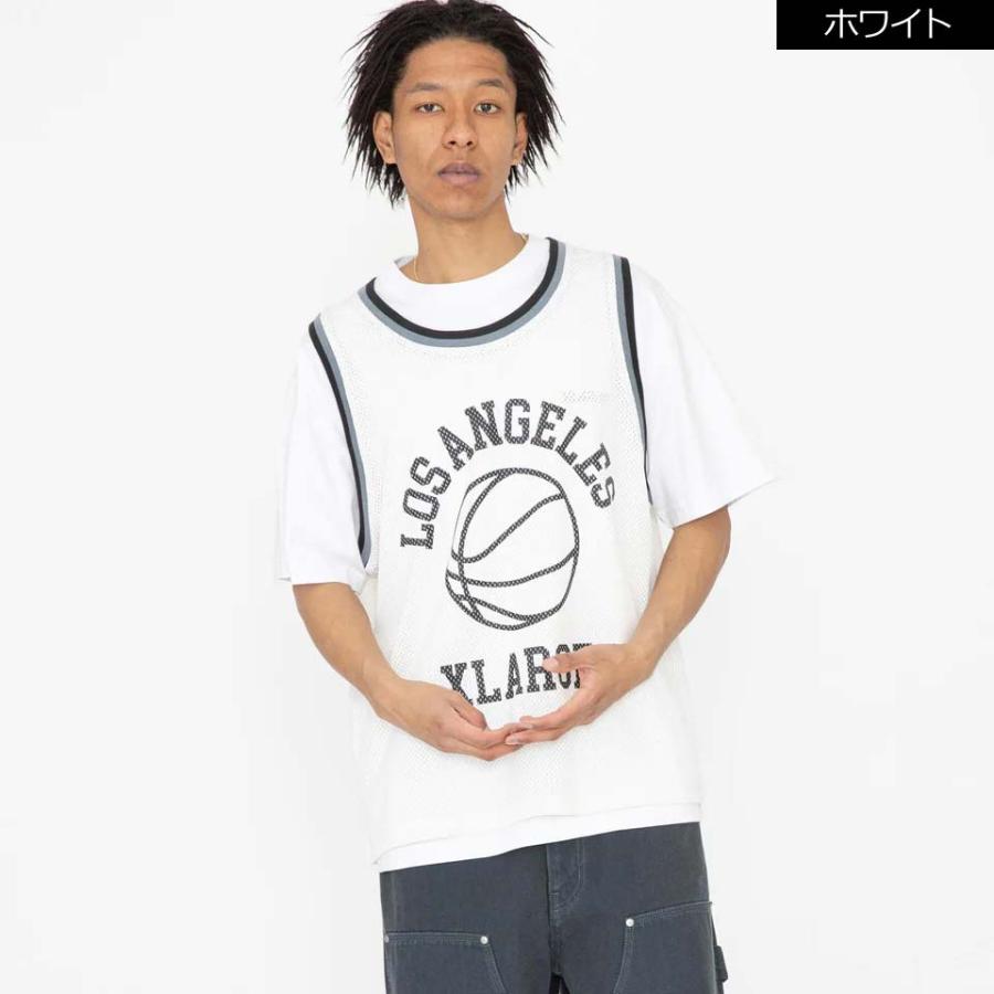 全2色 エクストララージ XLARGE タンクトップ バスケジャージ XL BASKETBALL JERSEY ホワイト ネイビー WHITE NAVY 白 紺 101232013004｜mr-vibes｜04