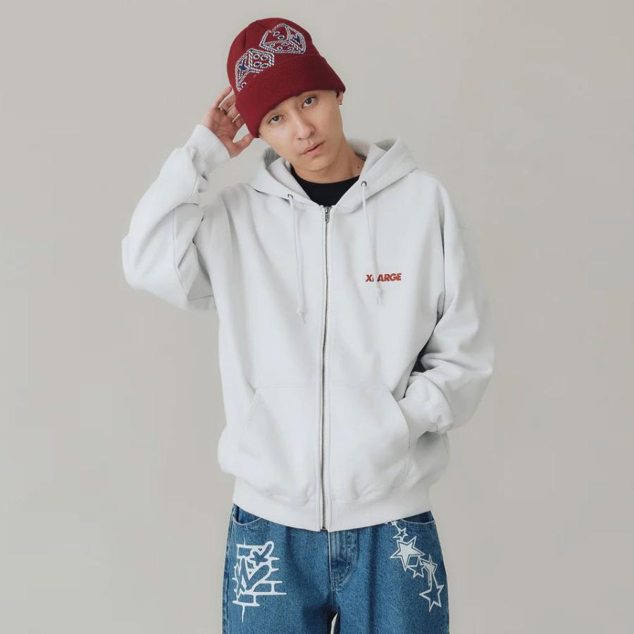 XLARGE マルチエンブレム グレー フーディ