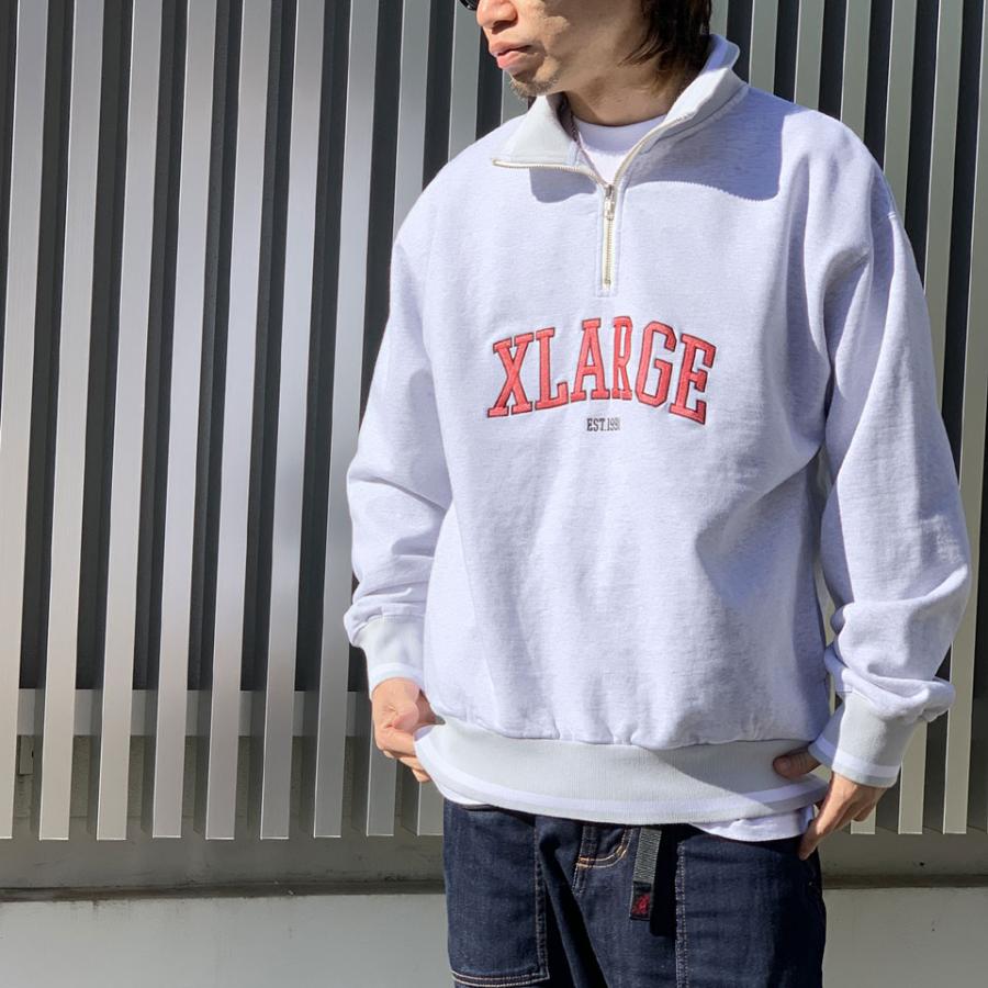 全2色 エクストララージ XLARGE ハーフジップスウェット トレーナー 