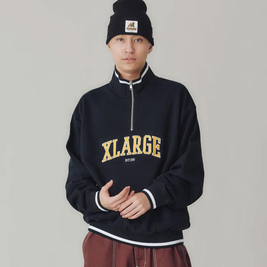 ウエスト XLARGE 全2色 エクストララージ ハーフジップスウェット
