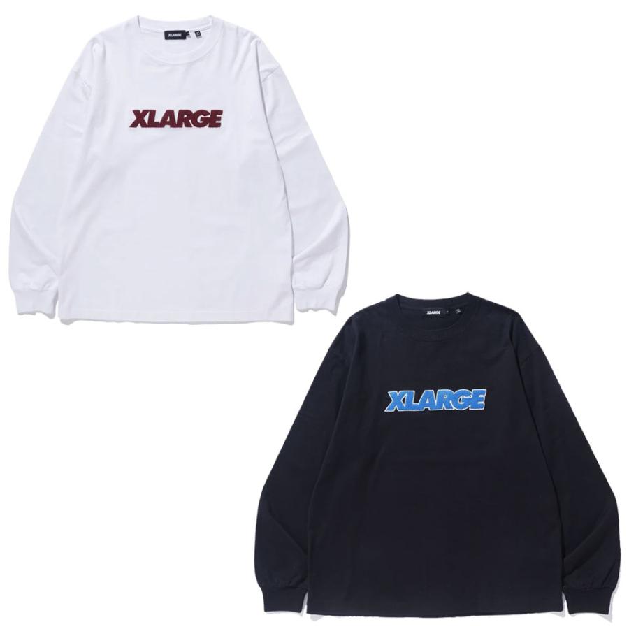 XLARGE 長袖カットソー Mサイズ ホワイト/ブラック XLARGE 全2色 エクストララージ ロンT Tシャツ STANDARD LOGO L