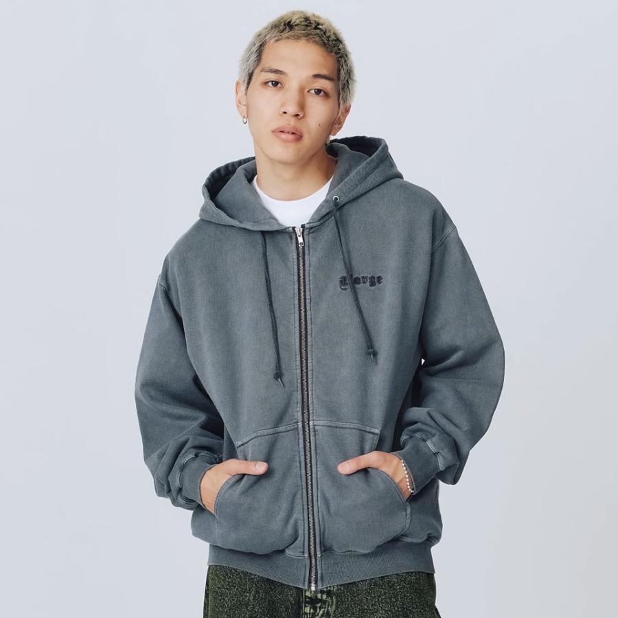 XLARGE ゴリラロゴ フルジップパーカー グレー XLARGE（エクストラ ラージ） ジップパーカー PIGMENT EMBOSSED ZIP