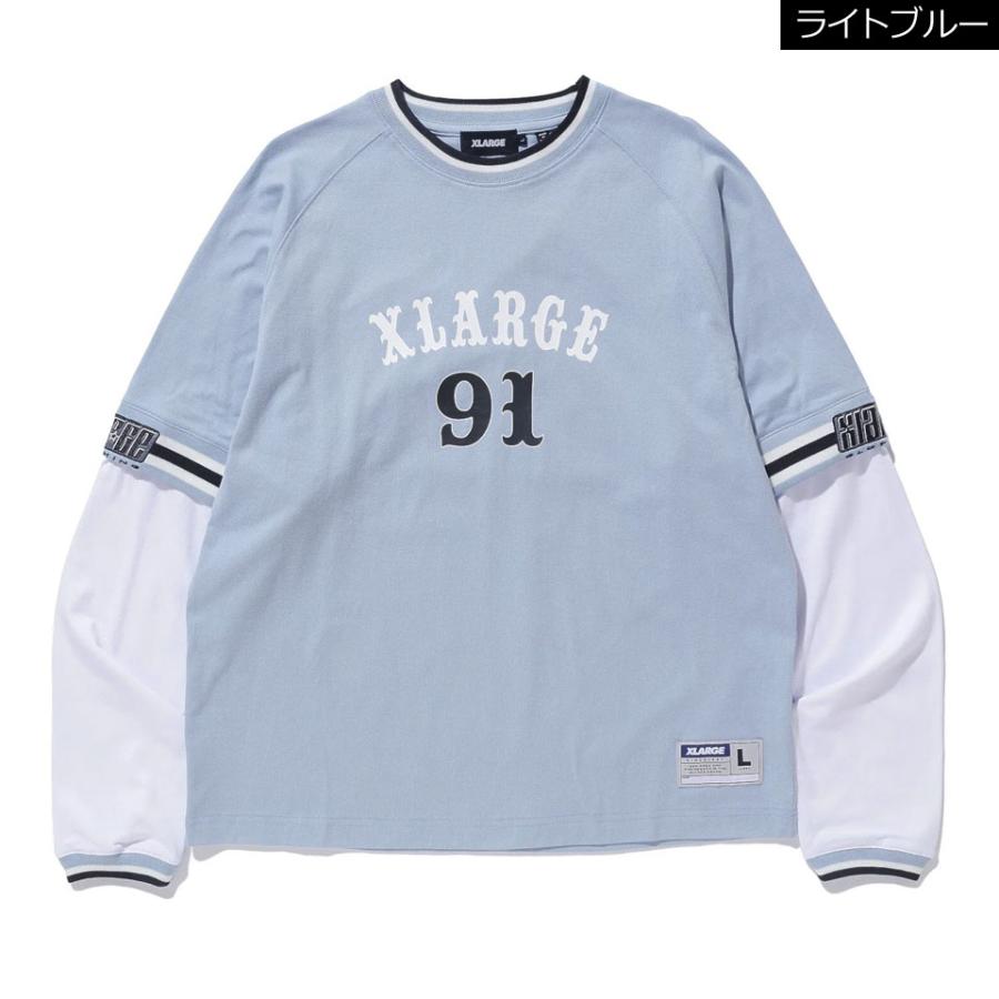 【ライトブルー】layered long set tee XLARGE（エクストラ ラージ） 全2色 ロンT Tシャツ XLARGE 91 LAYERD L